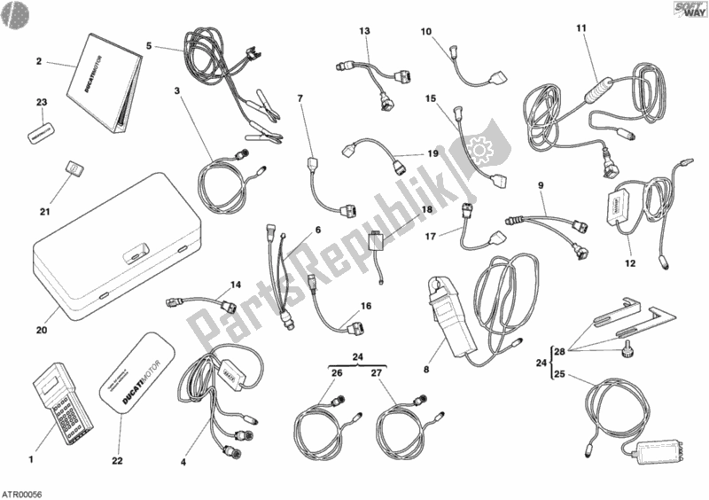 All parts for the Check Intrument Mathesis of the Ducati Monster 620 Dark USA 2005
